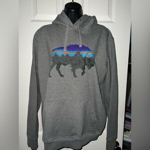 Patagonia Uprisal Hoody Mens Bison Graphic Gravel Heather Regular Fit